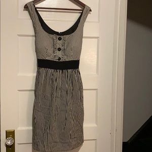 Black and white striped dress